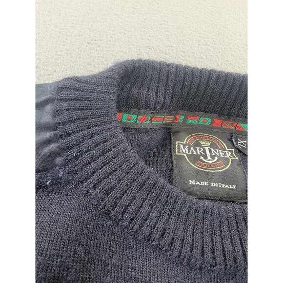 Mariner Sweater Mens 2XL Navy Commando Wool Blend Made in Italy Patches - Picture 3 of 14